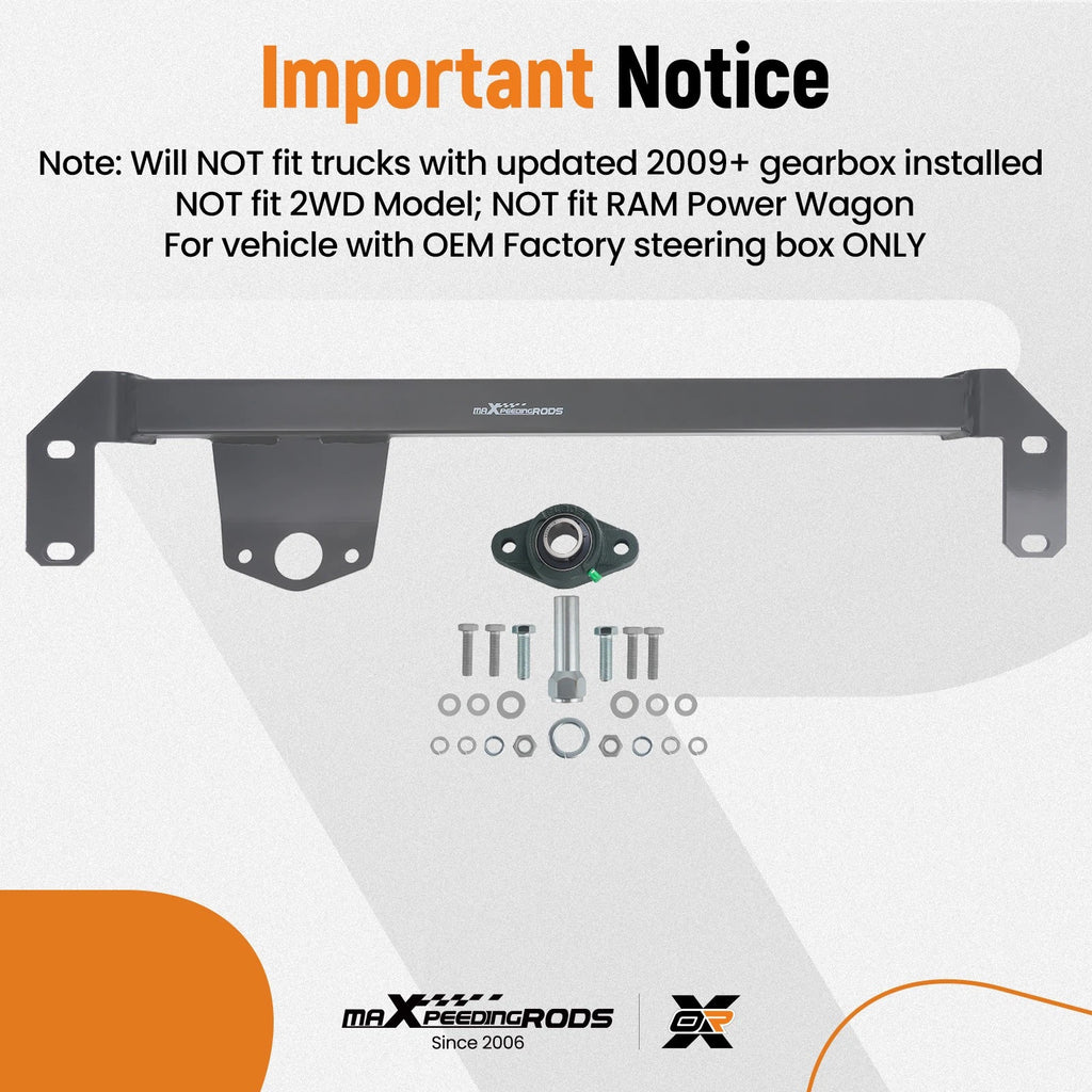 Steering Box Brace Stabilizer Bar for Dodge Ram 1500 2500 3500 (2003–2008)