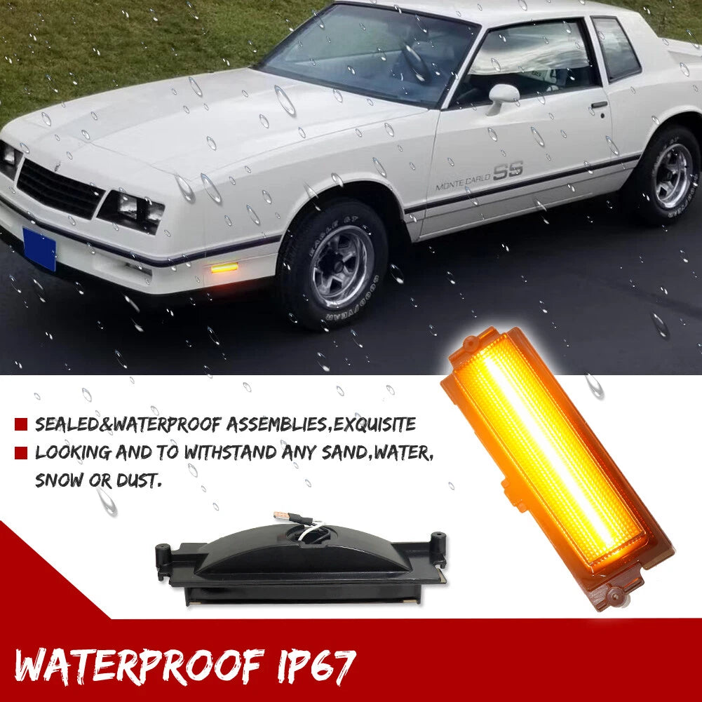 Smoke LED Side Marker Lamps for Chevy Monte Carlo SS (1981–1988)