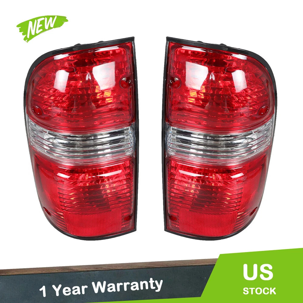 Set of 2 Red Smoked Tail Lights for Toyota Tacoma (2001–2004)