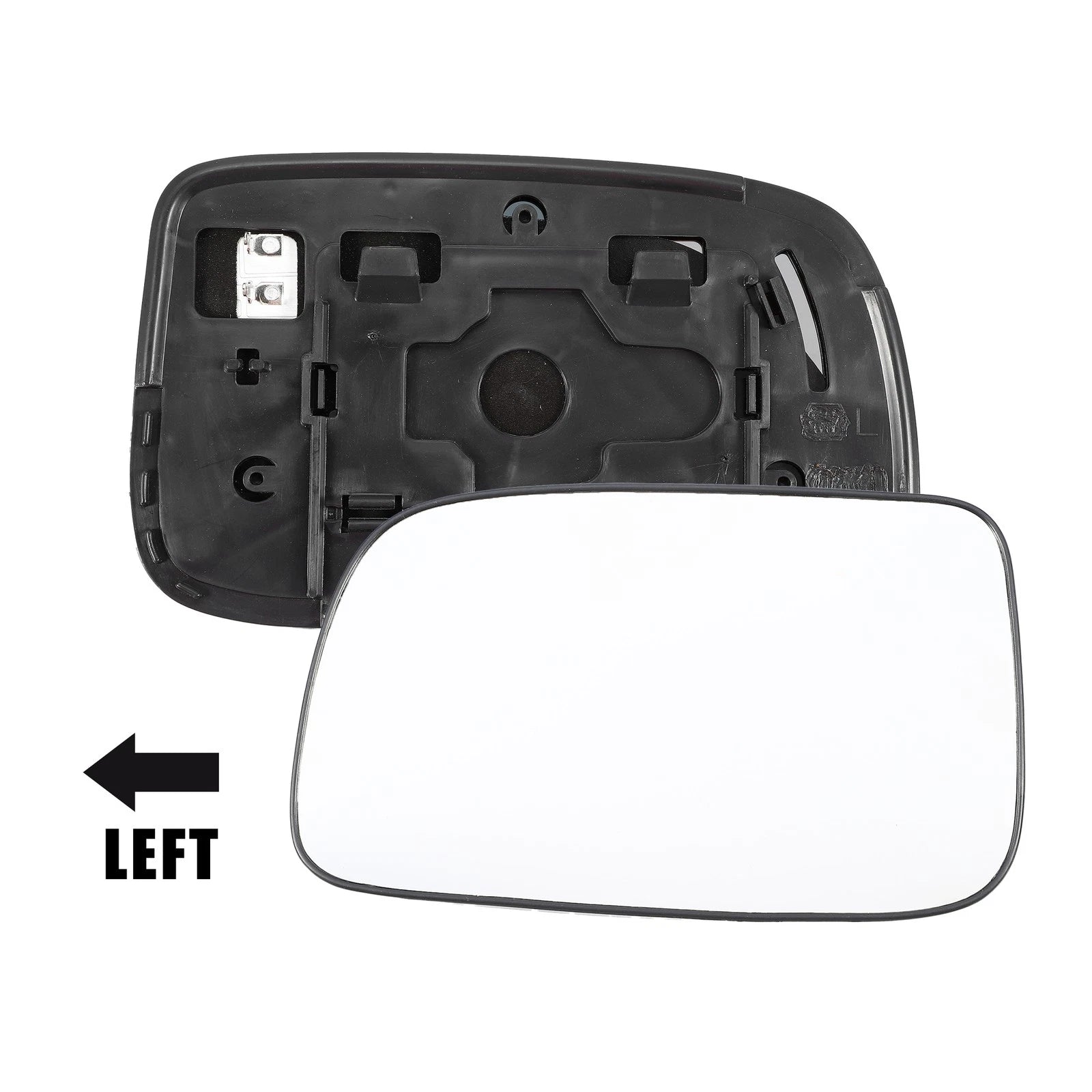 Heated Left Side Rearview Mirror Glass with Backing Plate for Toyota Prius (2010–2015)