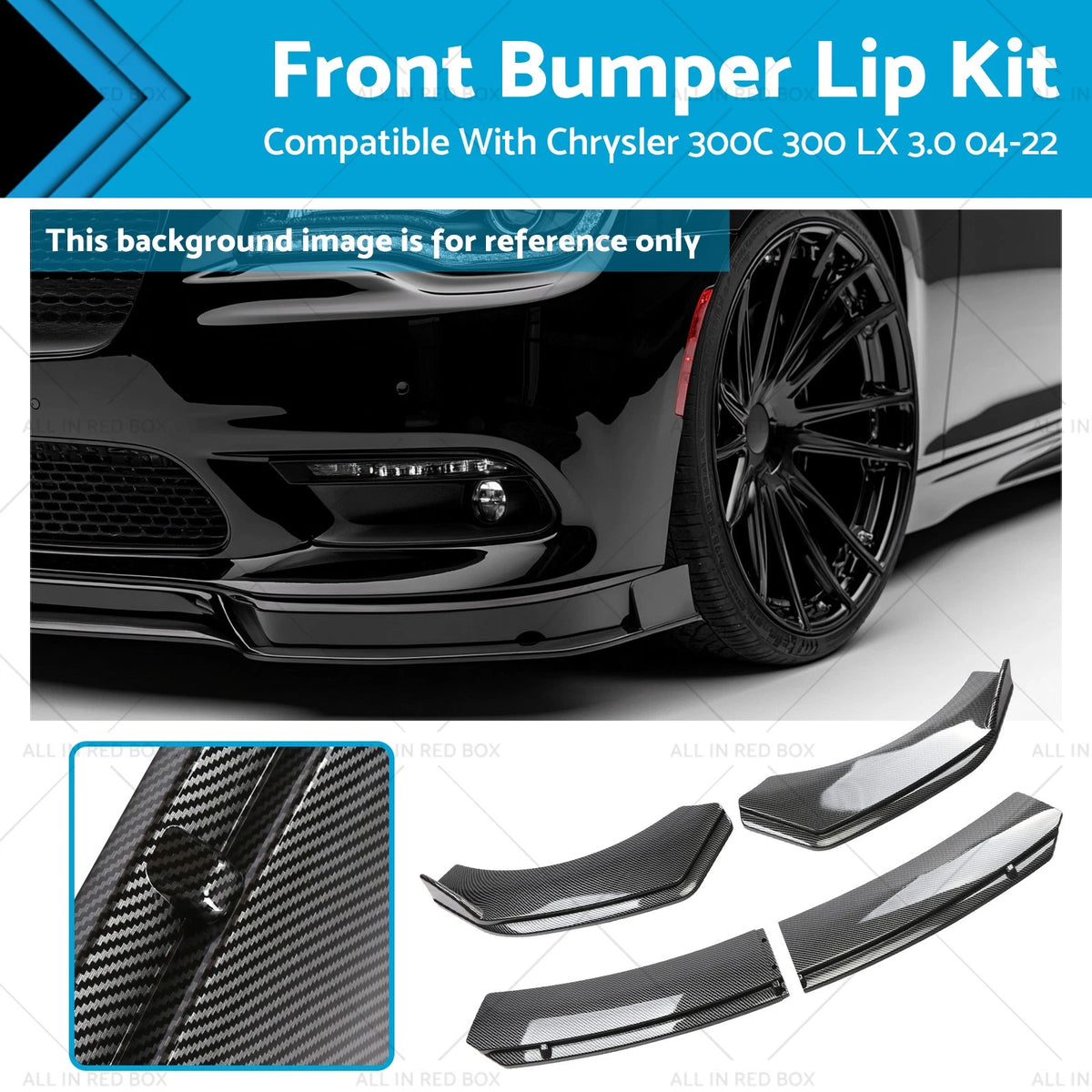 Front Bumper Lip Kit Carbon Fiber for Chrysler 300 300C LX (2004–2022)