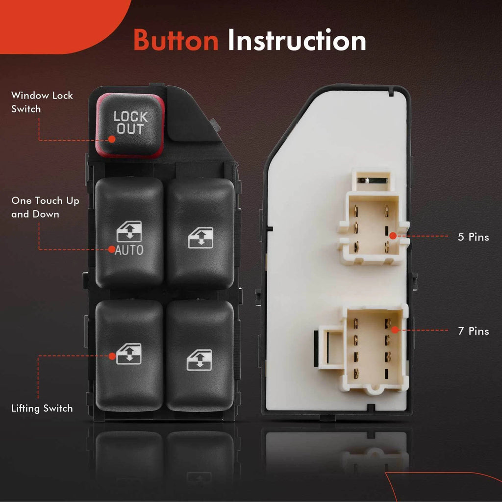 Front Left Power Window Switch for Pontiac Grand Prix (1997-2003)