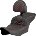 SADDLEMEN Roadsofa Seat for Motorcycle (w/ Backrest) - Dragon Scale Stitch