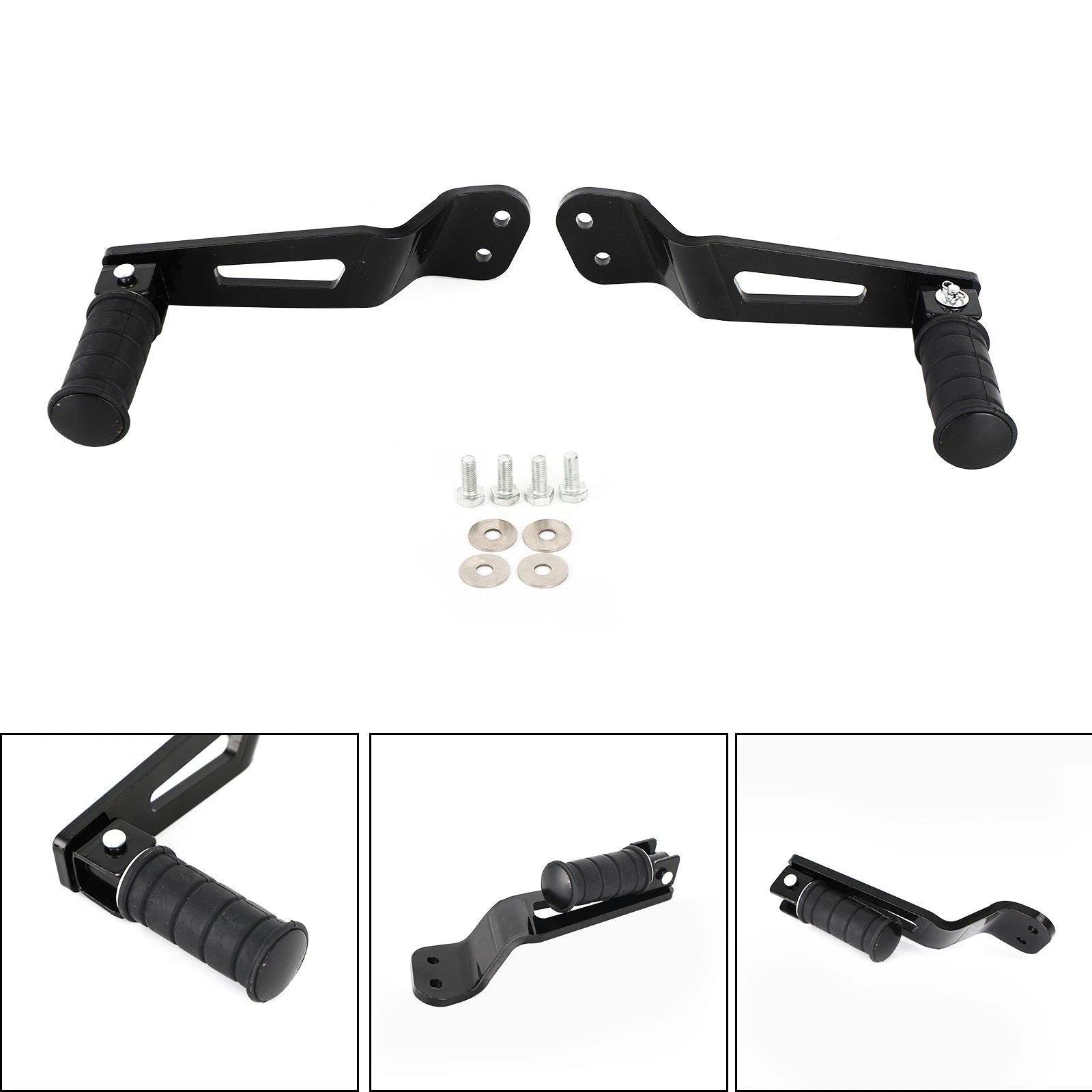 Black Rear Passenger Foot Pegs for Yamaha Bolt XVS950 XVS950R-Spec (2014–2020)