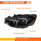 LED HID Projector Black Headlights for BMW 428I 430I 435I 440I M3 (2014–2020)