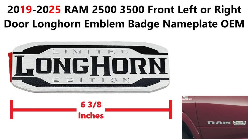 Longhorn Emblem Badge Nameplate for RAM 2500 3500 (2021–2025)