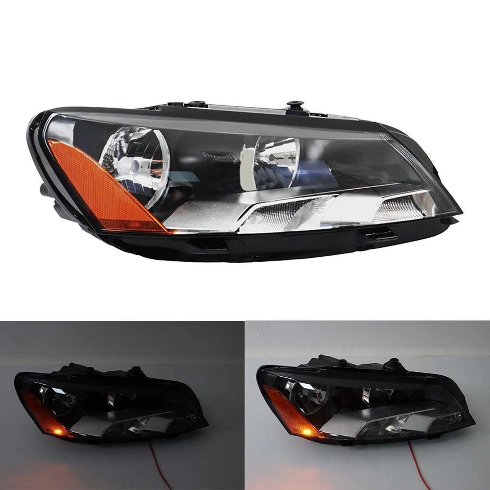 Headlight Assembly Set for Volkswagen Passat (2012–2015) Halogen Black