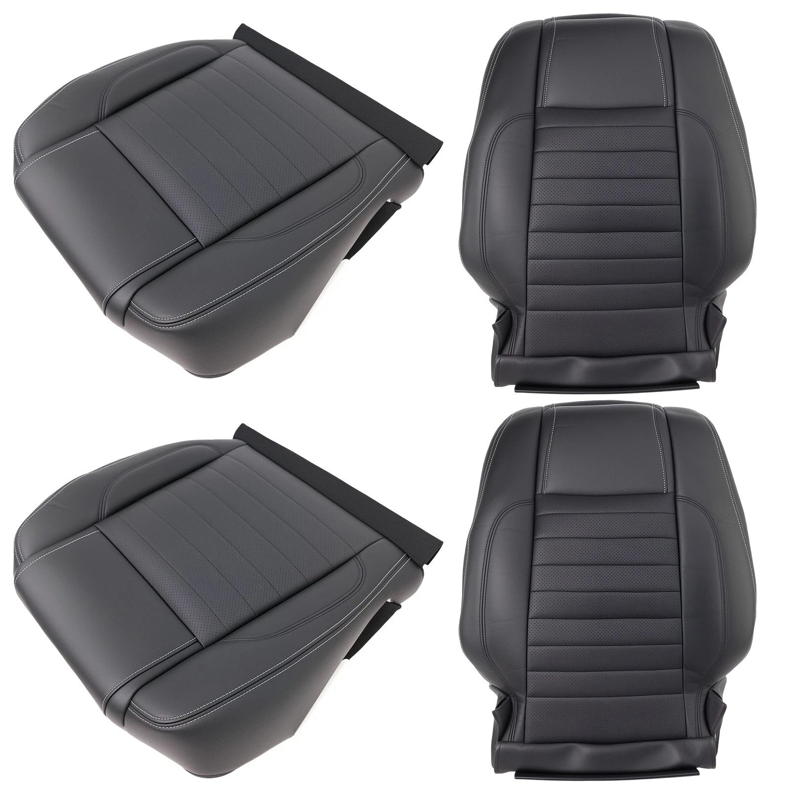 Front Black Leather Seat Cover for Ford Mustang GT (2010–2014)