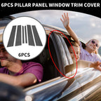 6 Pcs Car Pillar Window Trim for Mercedes-Benz M-Class (2006-2011) Black Carbon Fiber