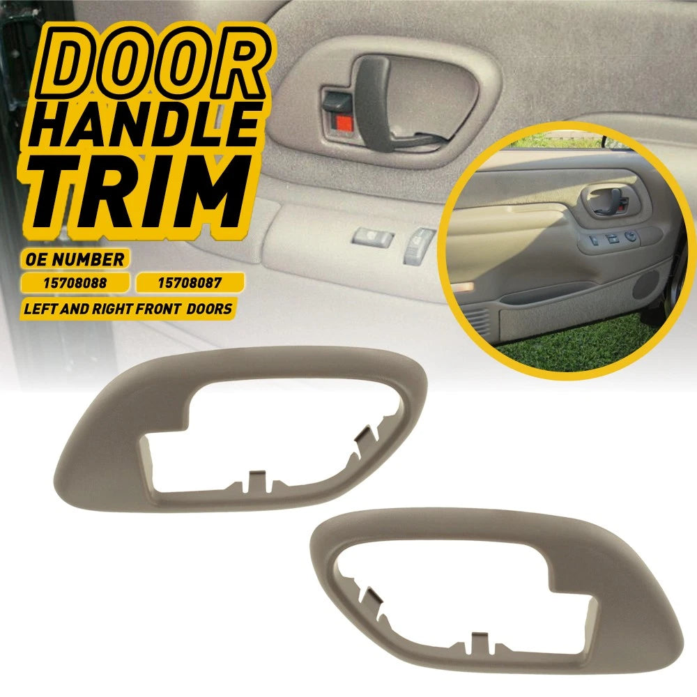 Set of 2 Door Handle Trim Bezels for 1995–1999 Chevy GMC Truck Gray