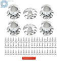 Set of 2 ABS Chrome Axle Cover Kits for Semi Trucks (33mm Thread-on Nut)