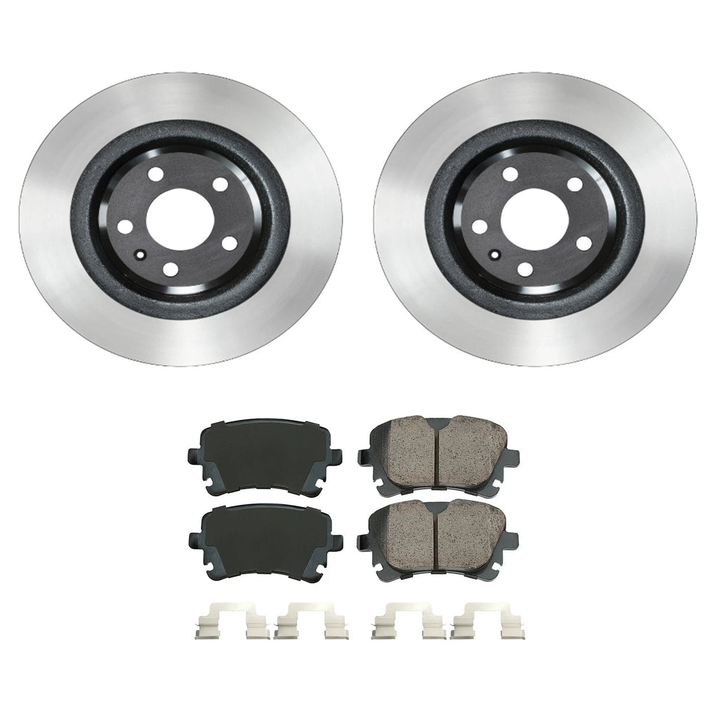 Set of 2 Wagner Rear Rotors & Akebono EURO Ceramic Pads for Audi Q5 S4 S5 (2009–2021)
