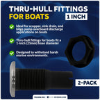 2X Straight Thru-Hull Connection for Hose, 1" - FO2996-M2