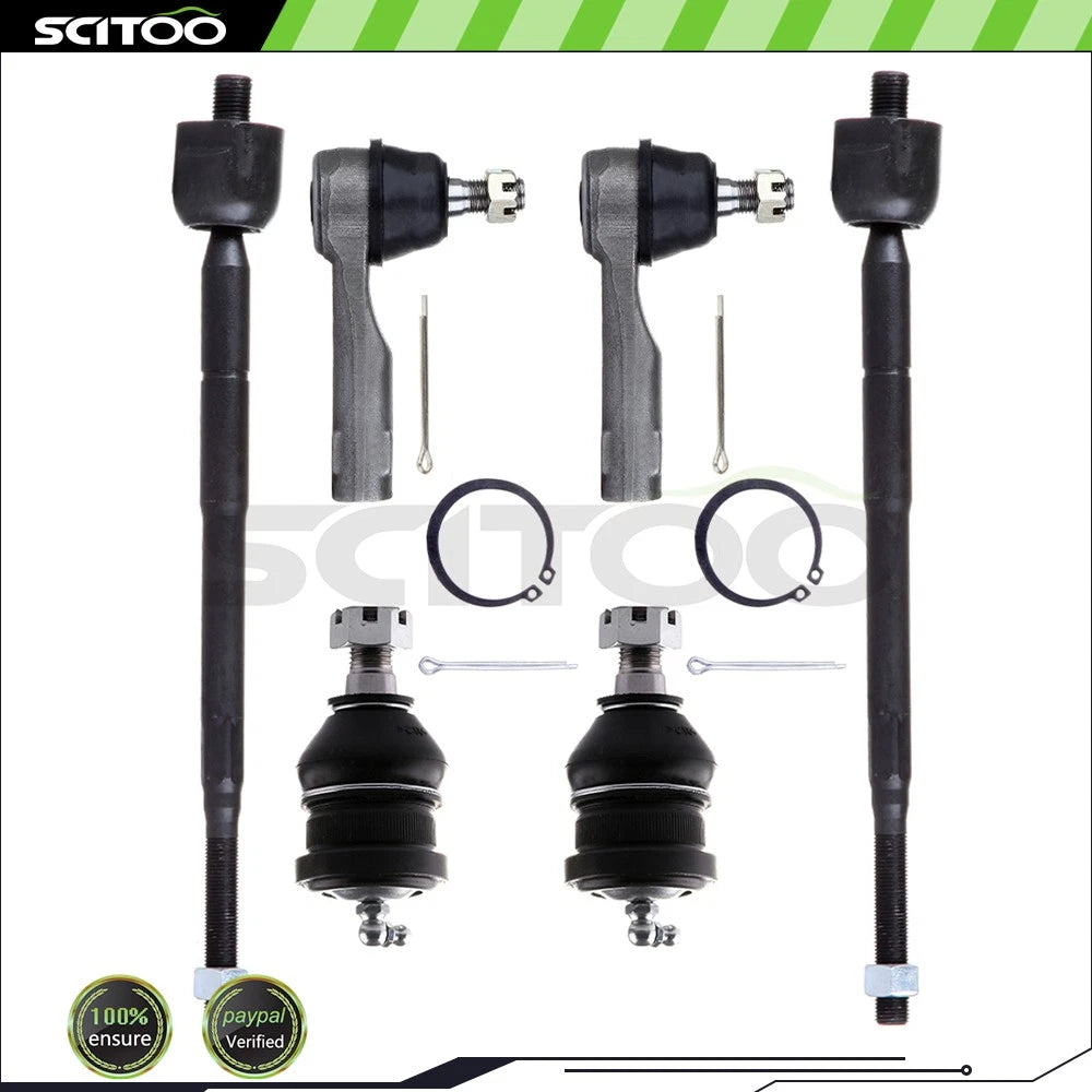 Set of 6 Tie Rod End Ball Joints for Nissan Altima (1998–2001)
