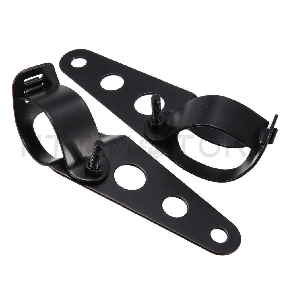 Side Mounting Fork Tube Clamp Headlight Brackets for Cruisers Choppers