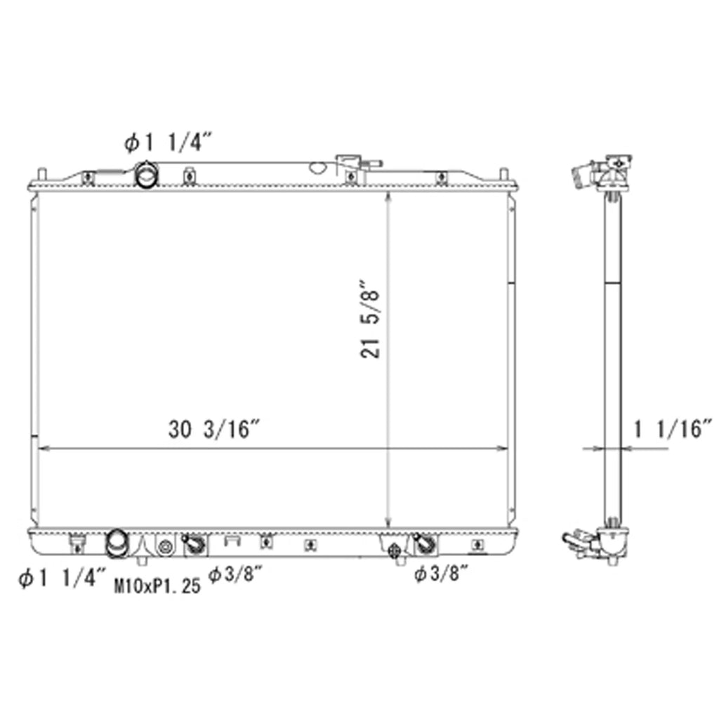 Replacement Plastic Aluminum Radiator for Ford Ranger PX (2011–2018)