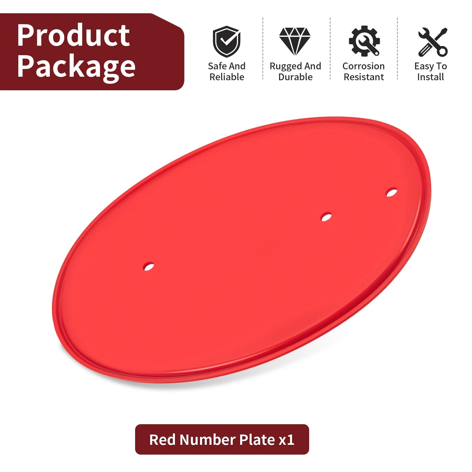 Front Side Number Plate Red for Honda Z50 Z50R XR75 MR50 (1974–1987)