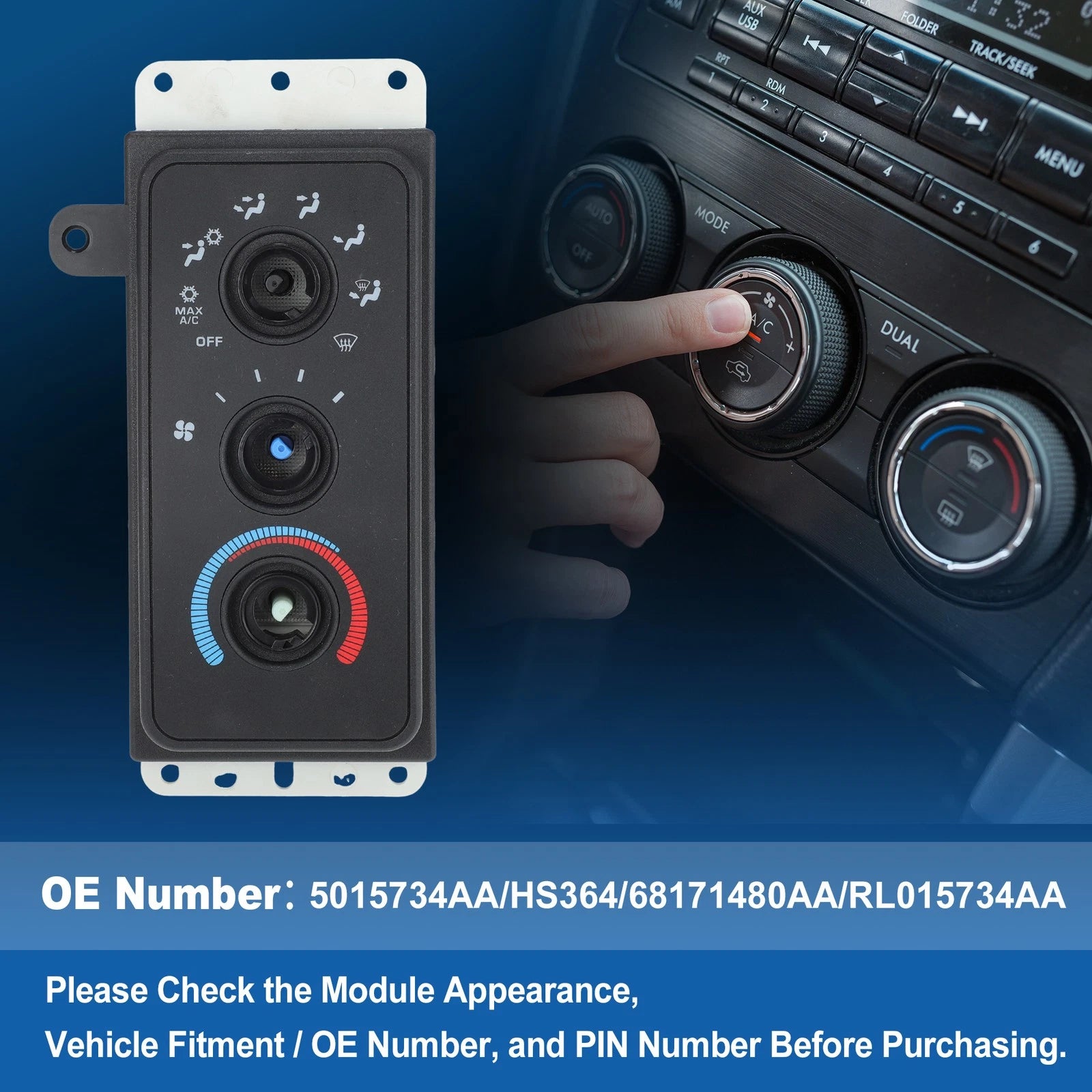 A/C Heater Climate Control Module for Dodge Ram 2500 3500 (1999–2002)