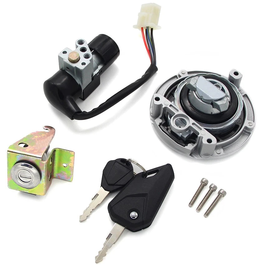 Fuel Gas Cap Ignition Switch Seat Lock with 2x Keys for Honda Grom125 (2014–2023)