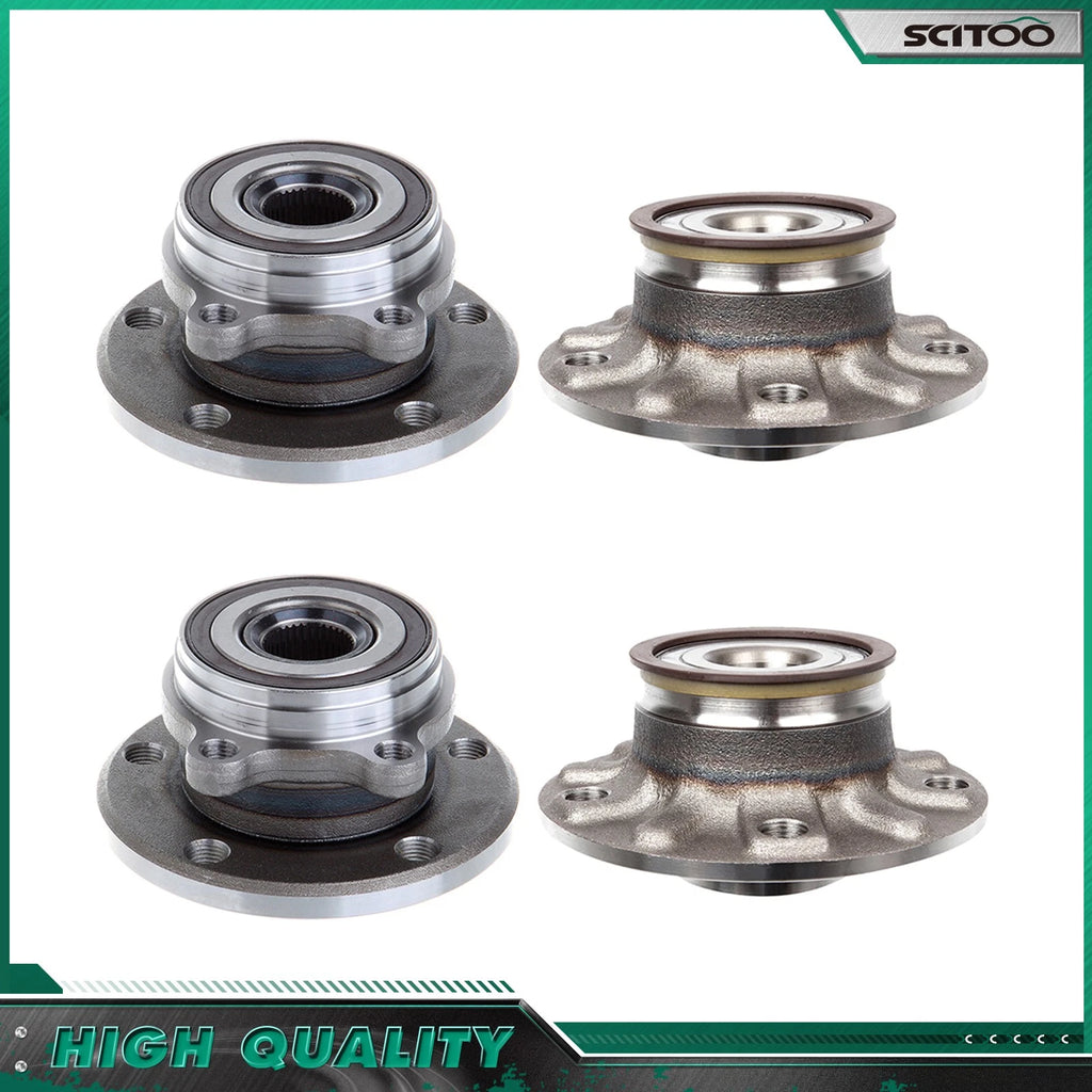 Set of 4 Wheel Bearings for Audi A3 (2009–2013)