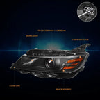 Projector Headlights for Chevy Impala (2014–2020) OE Style Black Housing Amber Corner