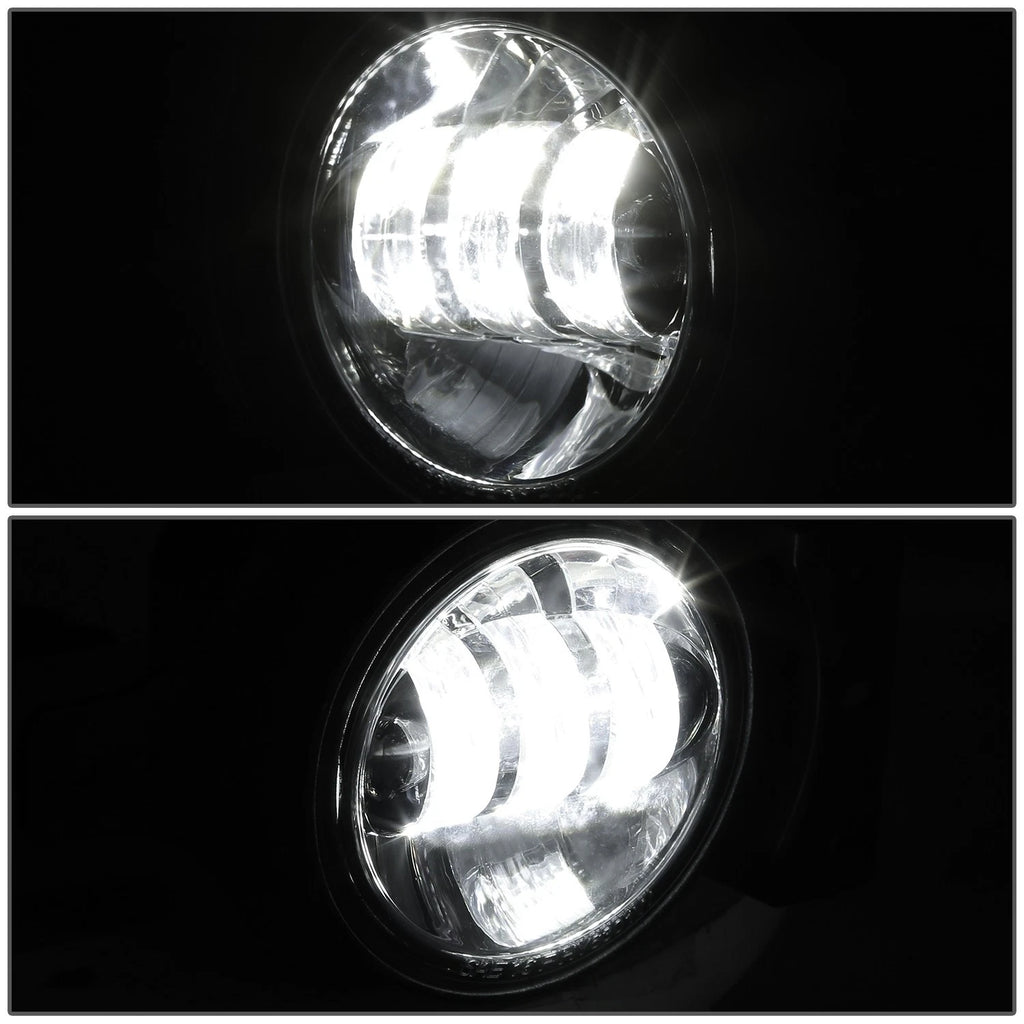 Chrome Clear LED Fog Lights for Jeep Wrangler JL Gladiator (2018–2026)
