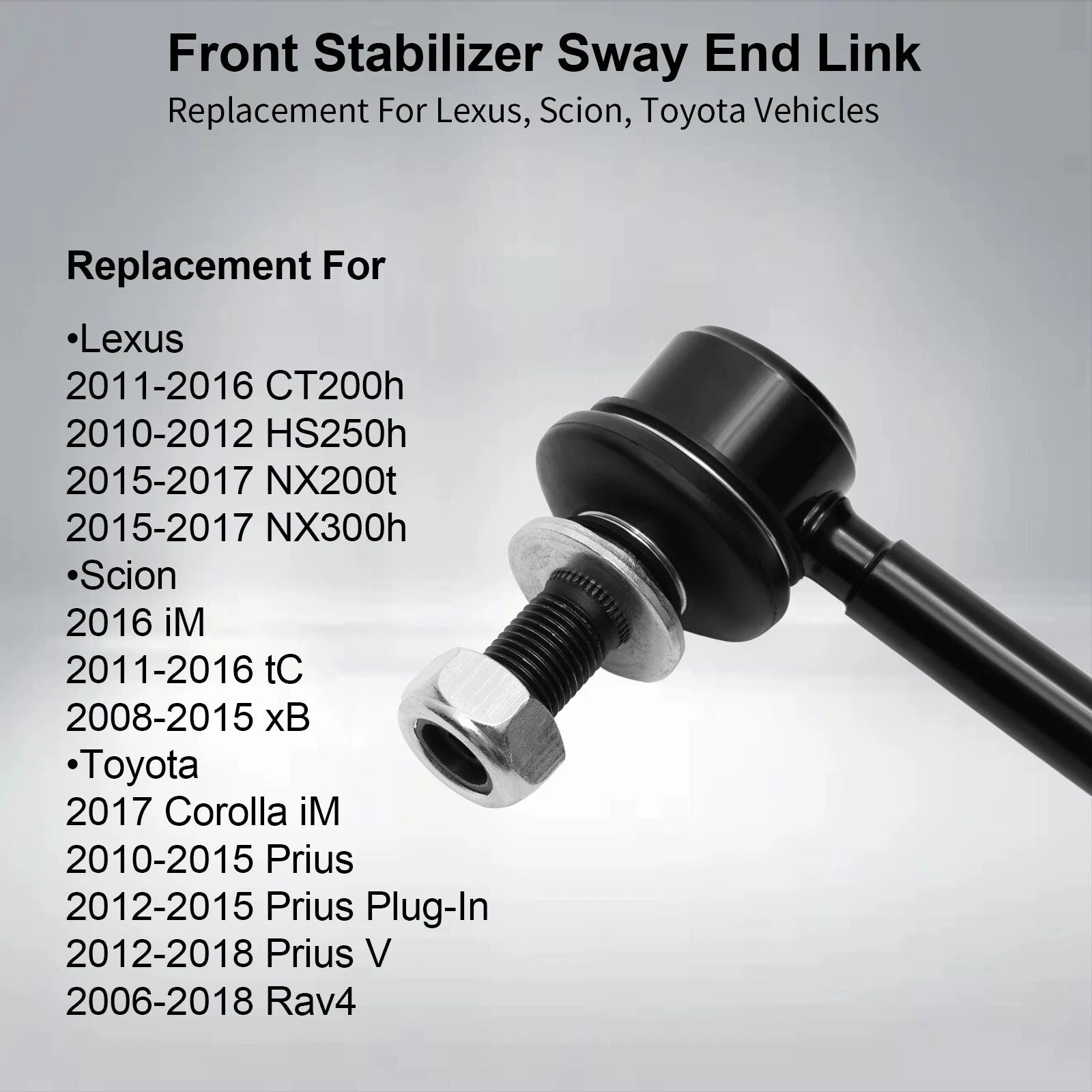2X Front Sway Bar End Links for Toyota RAV4 Prius Scion xB (2010-2020)