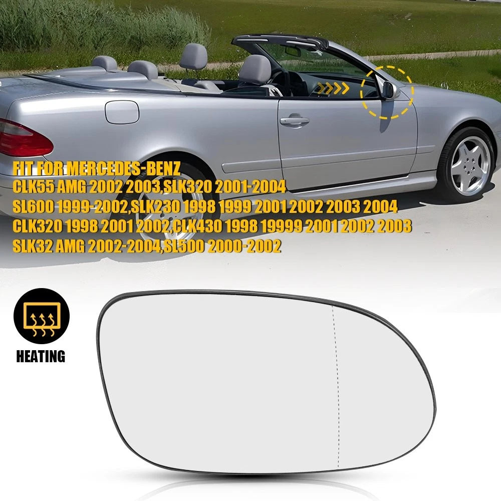 Heated Mirror Glass Replacement Right Side RH for Mercedes-Benz CLK55 (2003–2009)