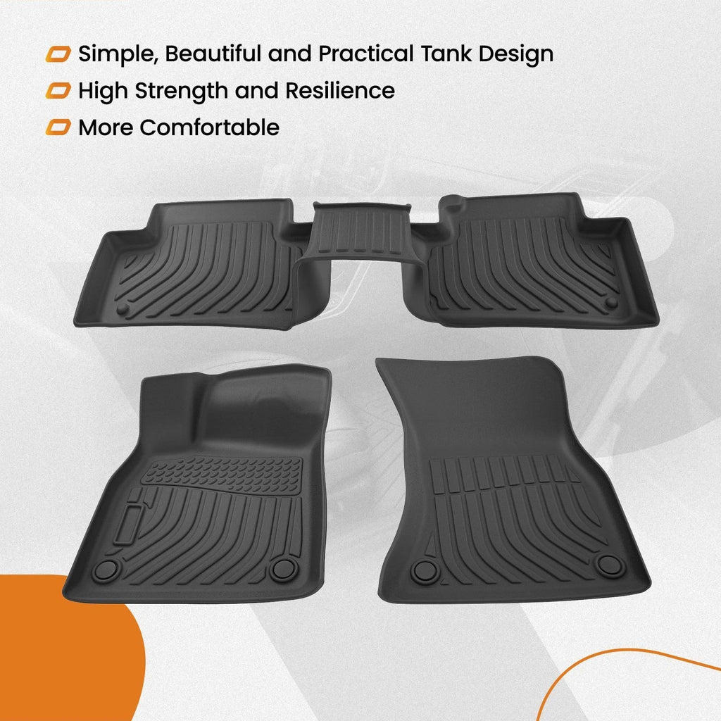 Set of 2 Black TPE Floor Mats for Audi SQ5 (2018–2023) Waterproof Liners