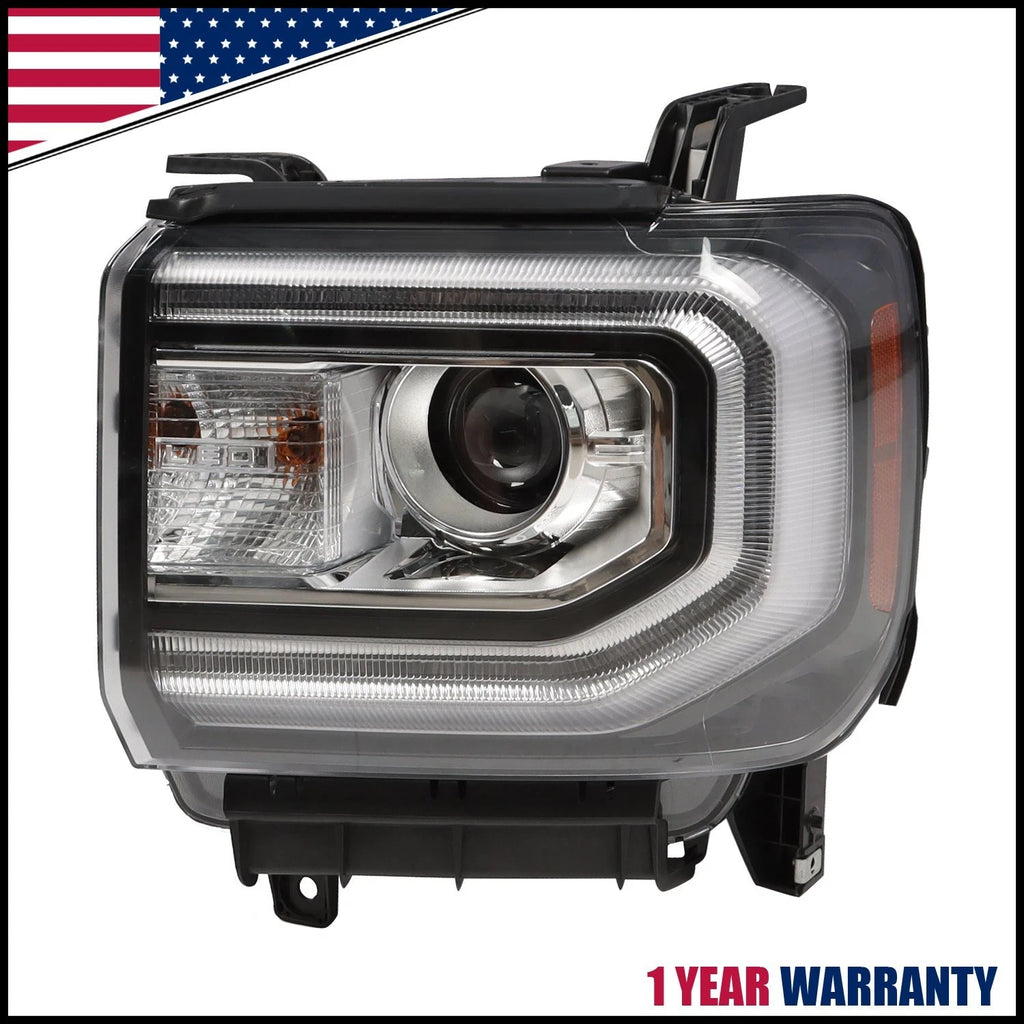 HID/Xenon Type LED DRL Projector Headlight for GMC Sierra 1500 (2016–2018)