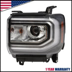 HID/Xenon Type LED DRL Projector Headlight for GMC Sierra 1500 (2016–2018)