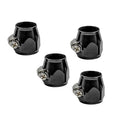 4 x Black Aluminum AN8 Hex Hose Clamps for Universal Connection Fitting