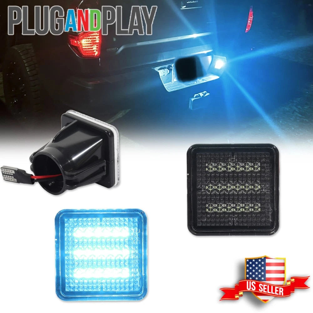 Set of 2 Ice Blue LED License Plate Lights for Toyota Tacoma Tundra (2016–2022)