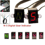 Motorcycle Gear Display Indicator Light N-5 Speed Shift Level Gauge Universal