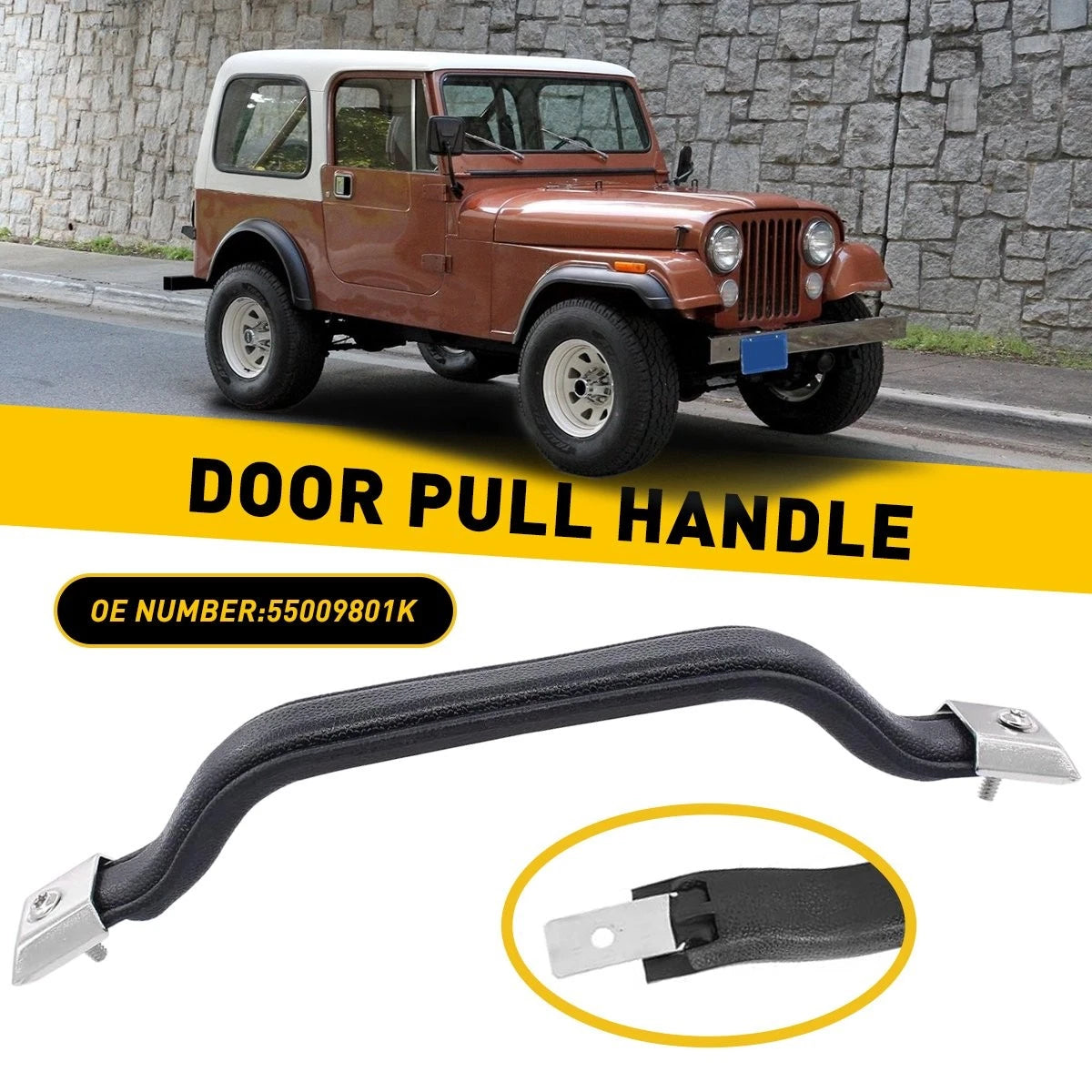 Interior Handle Door Pull Strap 55009801K for Jeep CJ5 CJ7 CJ8 Wrangler YJ (1976–1995)