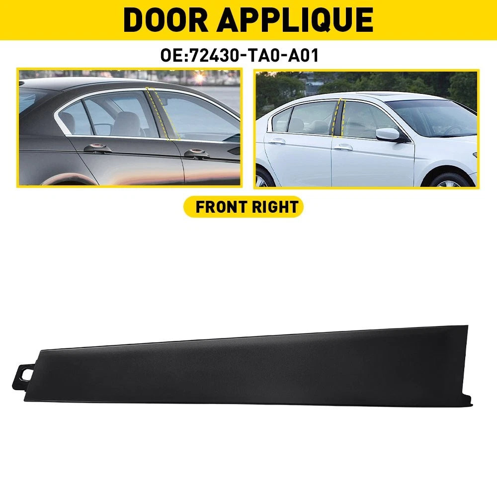Front Right Door Pillar Molding for Honda Accord (2008–2013) - Black Garnish