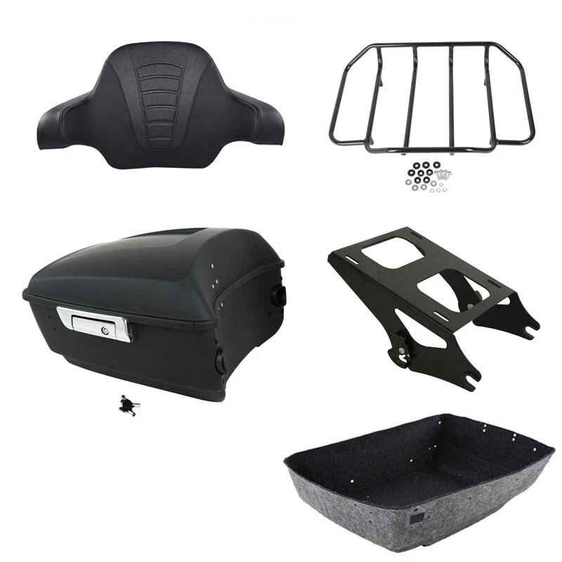 Matte King Trunk Backrest Mount Rail for Harley Touring Road Glide (2014–2026)