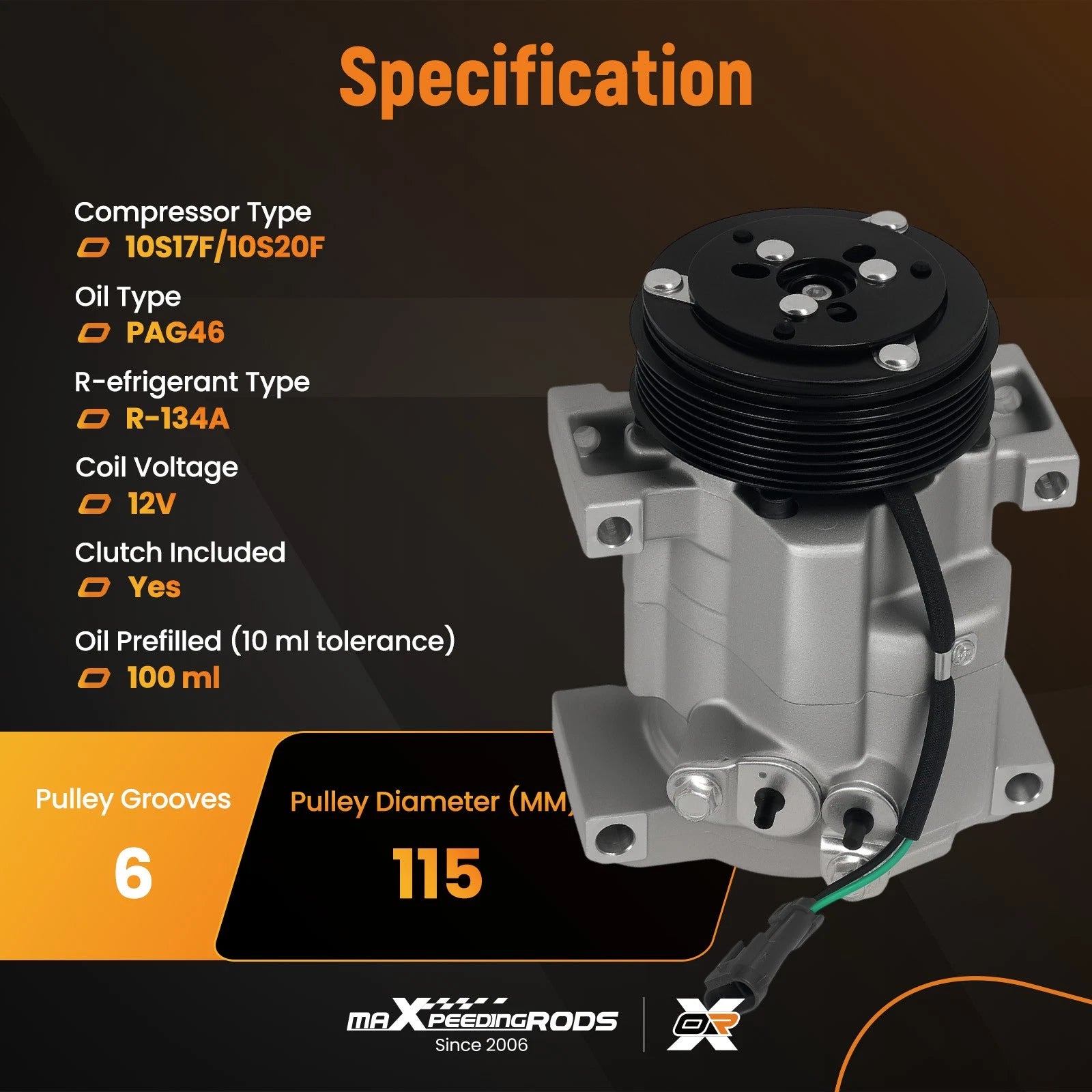 AC Compressor for Cadillac DeVille Seville 4.6L V8 (2000-2005)