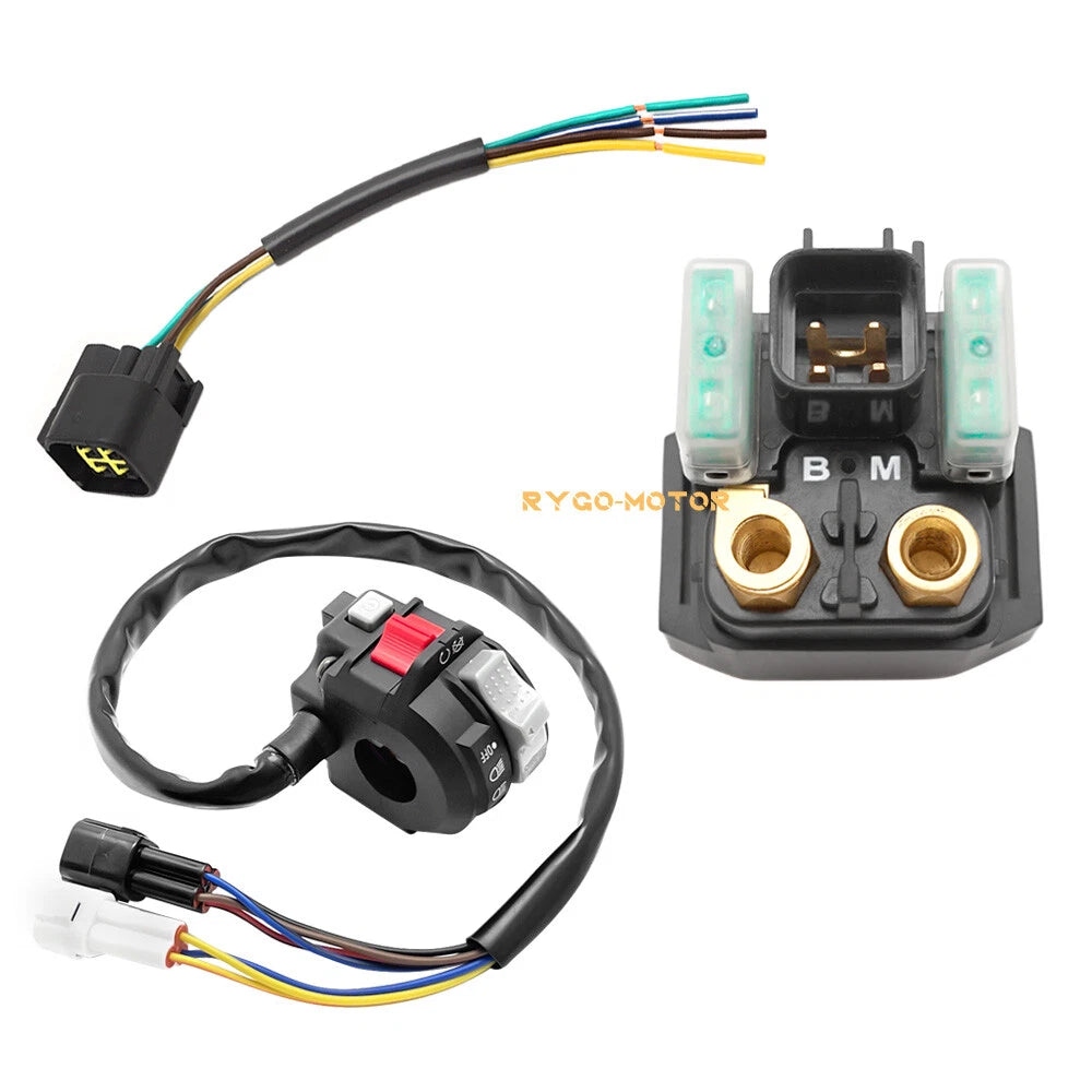 Start Stop Switch & Starter Solenoid Relay & Plug for Yamaha Raptor 700 700R (2006–2023)