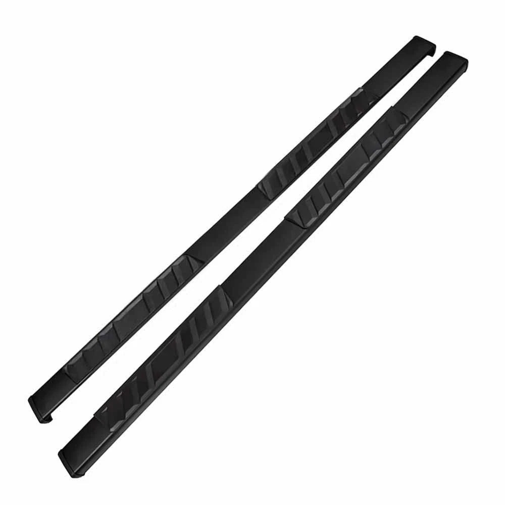 Black Titanium 4in Trapezoidal w/Pads Step Nerf Bar for 2019 Ram 1500 Crew Cab