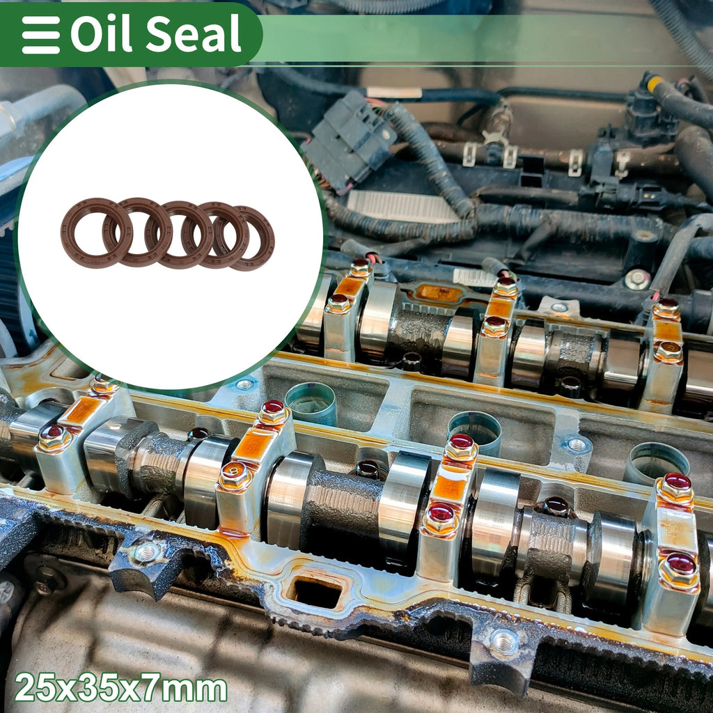 Set of 5 Oil Seal FKM Rubber 25x35x7mm for High Pressure