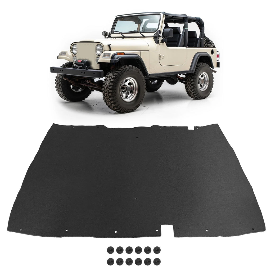 Hood Insulation Pad for Jeep Wrangler YJ (1987–1995) 1/2'' with Clips