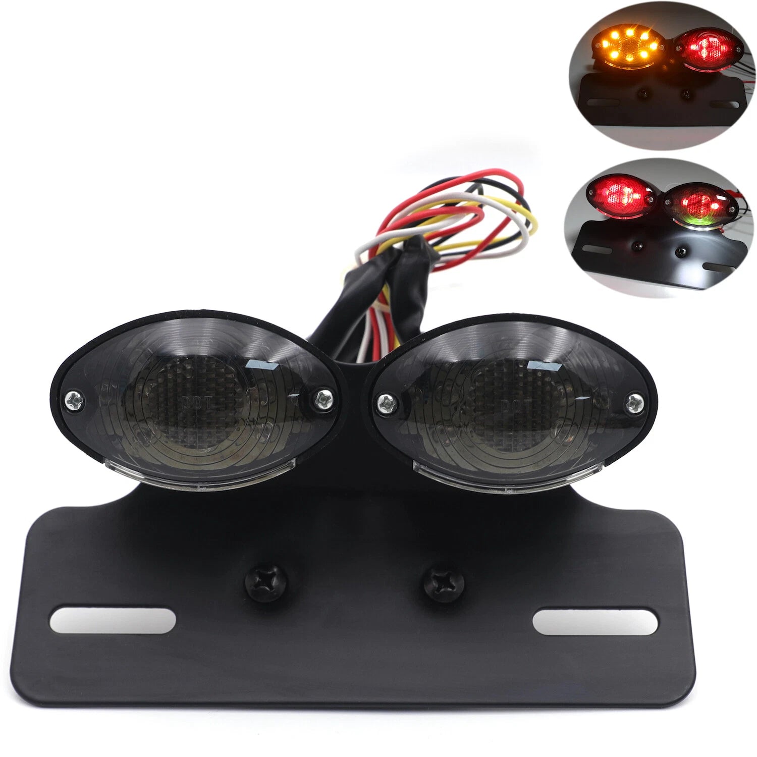 Cat Eye Tail Brake License Plate Light for Motorcycle (Custom Fit)