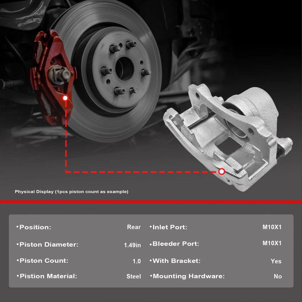 2X Rear Brake Caliper for Pontiac Grand Prix (2004–2008)