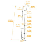 Universal 105" Exterior Rear RV Ladder for RVs (Aluminium Assembly # LA-401)