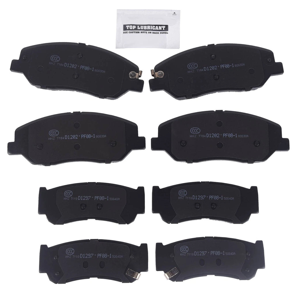 Set of 4 Ceramic Brake Pads for Hyundai Santa Fe (2007–2009)