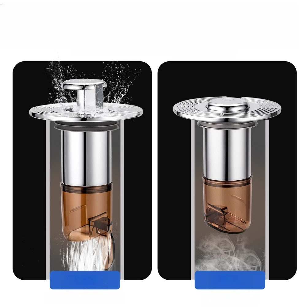 Floor Drain Core for ABS Brown (7x7x8.6cm) with Magnetic Valve, Silicone Seal