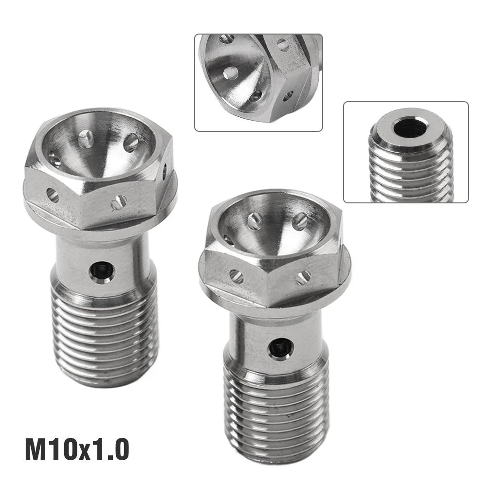 2pcs Banjo Bolt M10 1.0mm for Motorcycle Brake Dual Line