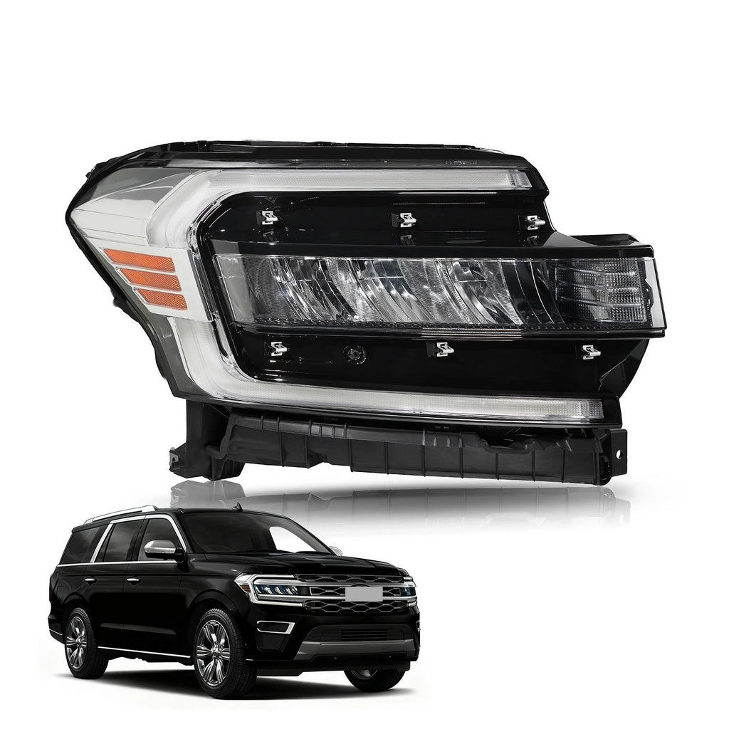 Full LED Headlight Right Side for Ford Expedition (2022–2024) - Chrome Trim