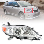 Right Side Headlight for Toyota Sienna (2011â2013) Chrome Housing